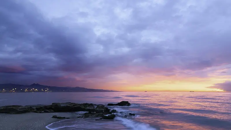 Peaceful twilight sky over a calm sea